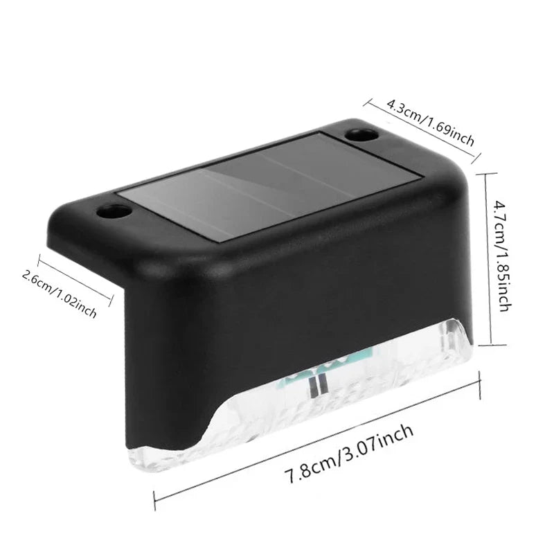 4PCS Solar Deck Light Outdoor Waterproof Solar Power Garden Lamps for Railing Stairs Step Fence Yard Patio Pathway