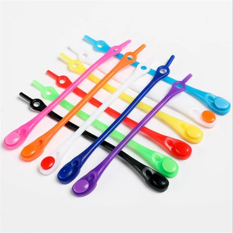 12pcs Silicone Shoelaces Round Elastic Shoe Laces Safty No Tie Shoelace For Men Women children All Sneakers Fit Strap Shoe Laces
