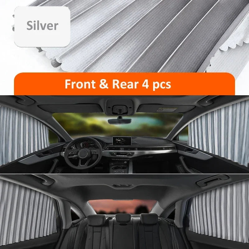 4pcs Car Sunshade Magnetic Side Window Curtain Auto Window Sun Shade Privacy Sun UV Protection Window Shield Car Interior Access