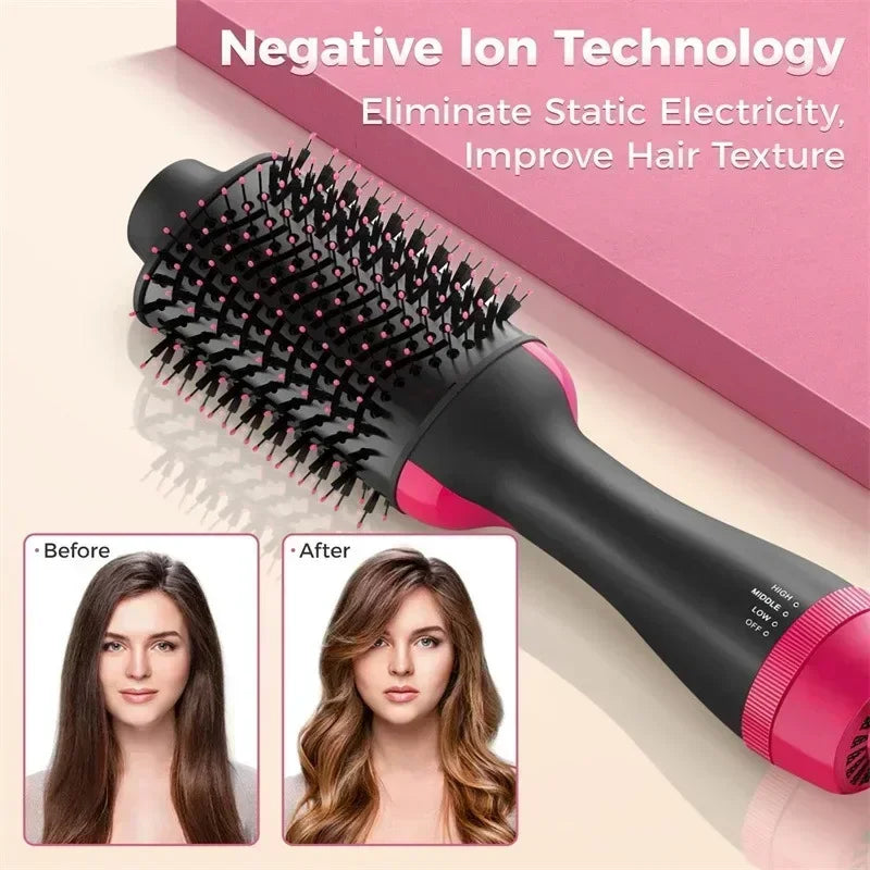 Four-in-one hot air brush; multi-functional lazy hairdryer; negative ion curling iron; hair beauty straightening combhair curler