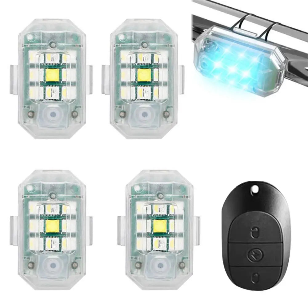 Motorcycle Wireless LED Strobe Light Remote Control Aircraft Light Navigation Warning Light Indicator For Car Bicycle Drone