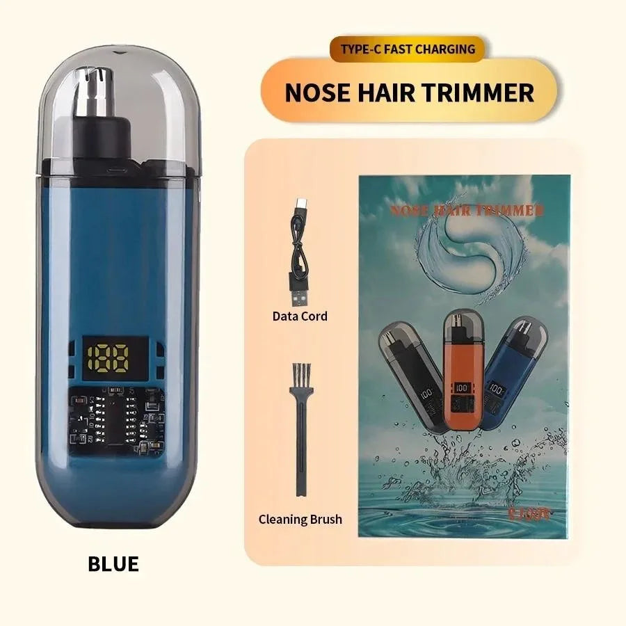 Rechargeable Nose Hair Trimmer Clipper USB Charging Dual-Edge Blades Electric Portable Men Mini Nose Hair Trimmer Face Care Kit