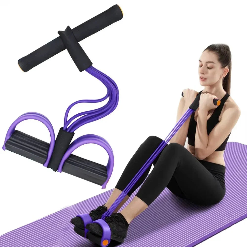 6-Tube Yoga Exercise Band Pedal Puller Band Elastic Pull Rope Flexipull Weerstandstrainer Resistance Bands for Abdomen Wais H4R6