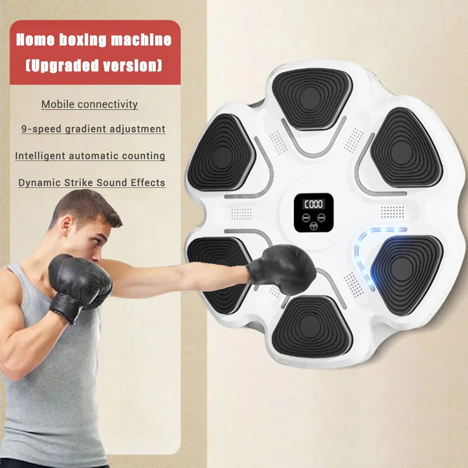 Smart Musical Boxing Trainers devices Digital Target Training Boxing Machine for Office Workers and Students