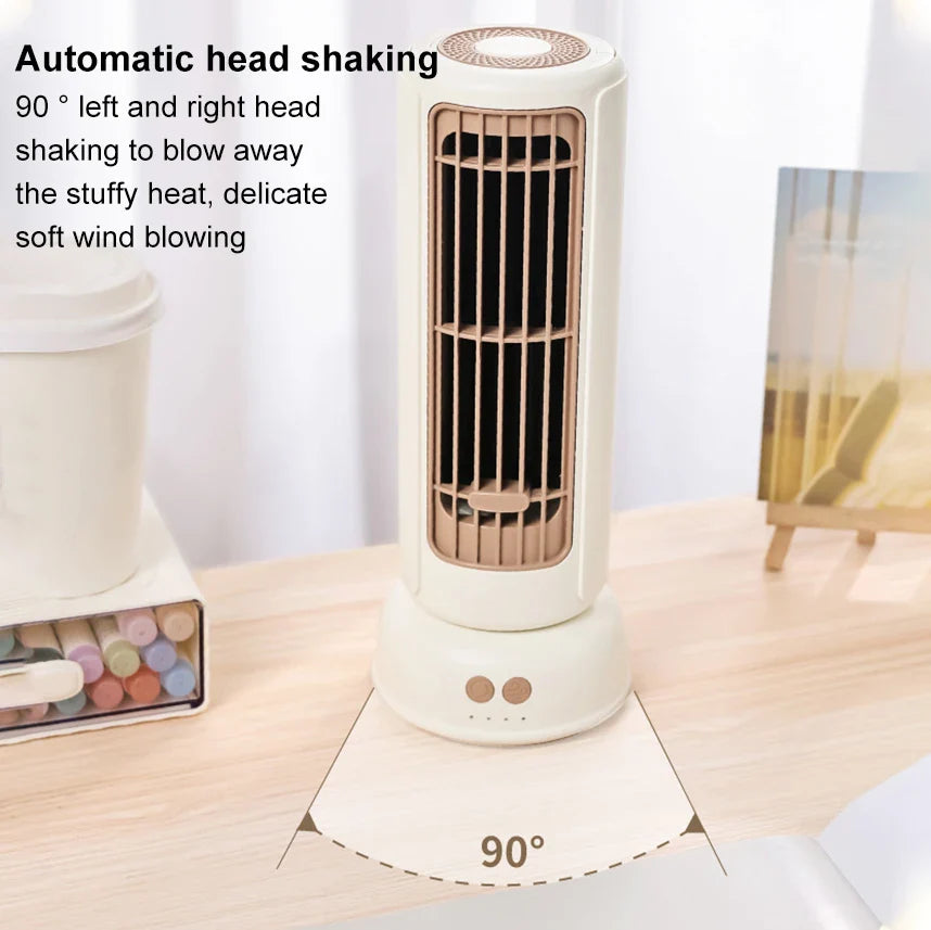Desktop Mini Tower Fan with 3 Speeds & 90° Oscillation Desk Fan Quiet Cooling Fan Cooler Fan for Home Office Desktop Bedroom