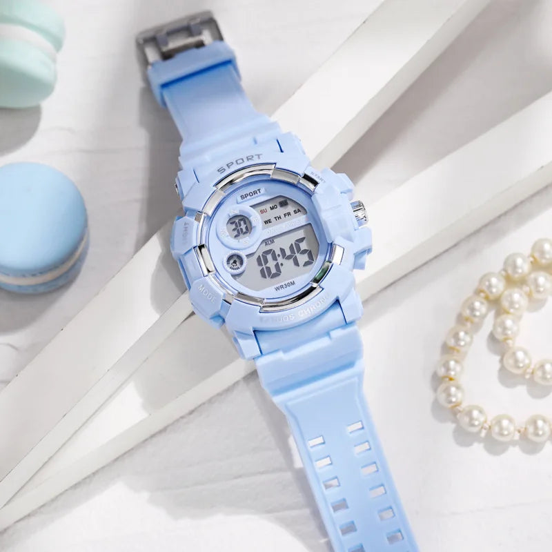 MAYZHISU Kids Digital Watches Fashion Student Sports Watch Luminous Alarm Clock Multifunctional Electronic Watch for man Gift