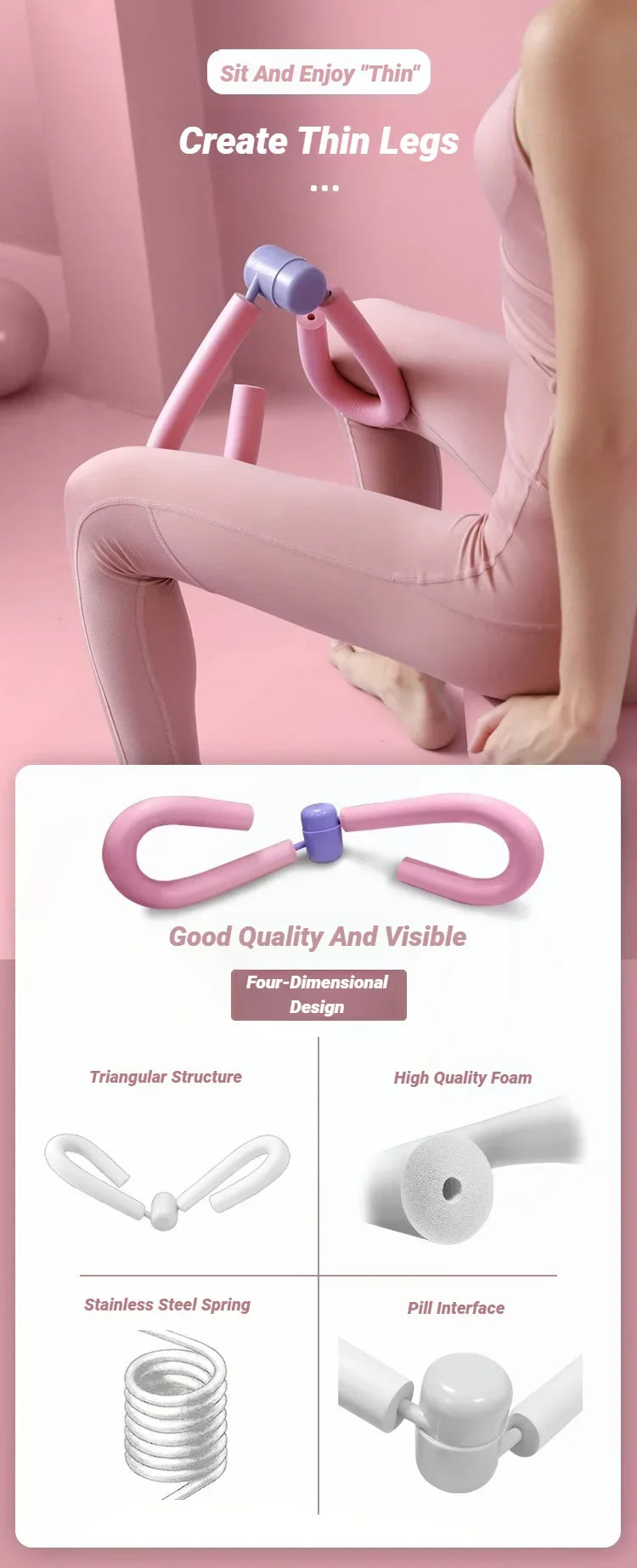 Fitness Leg Clamp Inner Equipment Trainer Accessories Yoga Women'S Home Slim Thighs God Tool Training Beauty Tightening Pelvic
