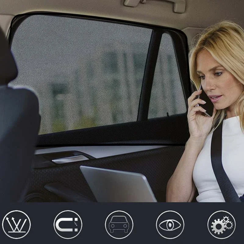 Magnetic Car Sun Shade UV Protection Car Curtain Car Window Sunshade Side Window Summer Protection Window Film Mesh Sun Visor