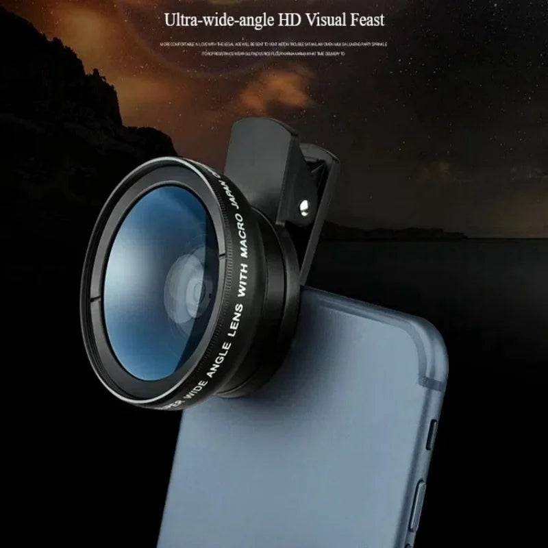 Multi Functions Universal Mobile Phone 37MM 0.45X Wide Angle & 12.5x Macro Len Kit HD Camera Lens for Phone Android Cellphone