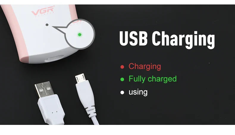 VGR 705 Epilator Professional Epilator Hair Remover Rechargeable Hair Remover Women Hair Remover Portable Electric Epilator